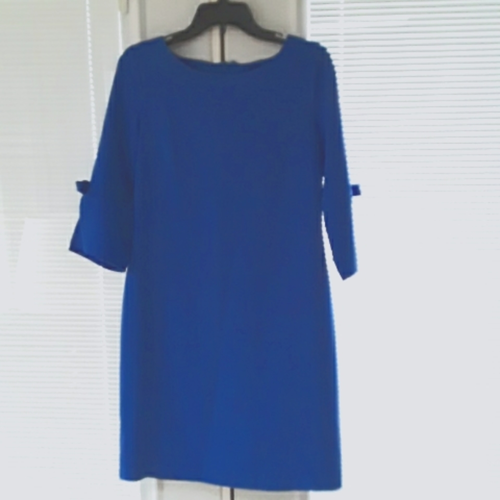 Chadwick Bow Sleeve Lined Crepe Dress